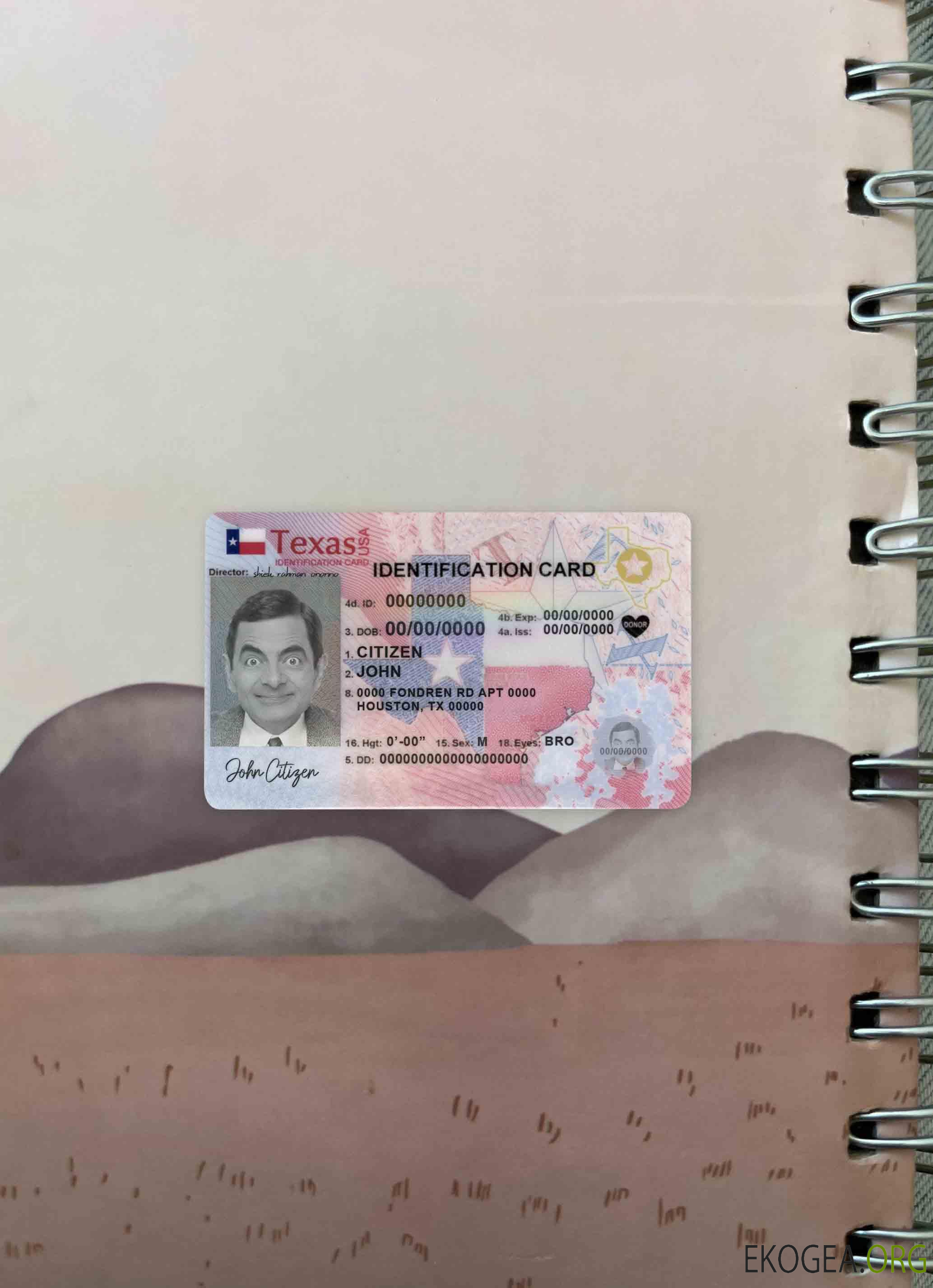 USA Texas Nouveau photolook d'identité AVANT